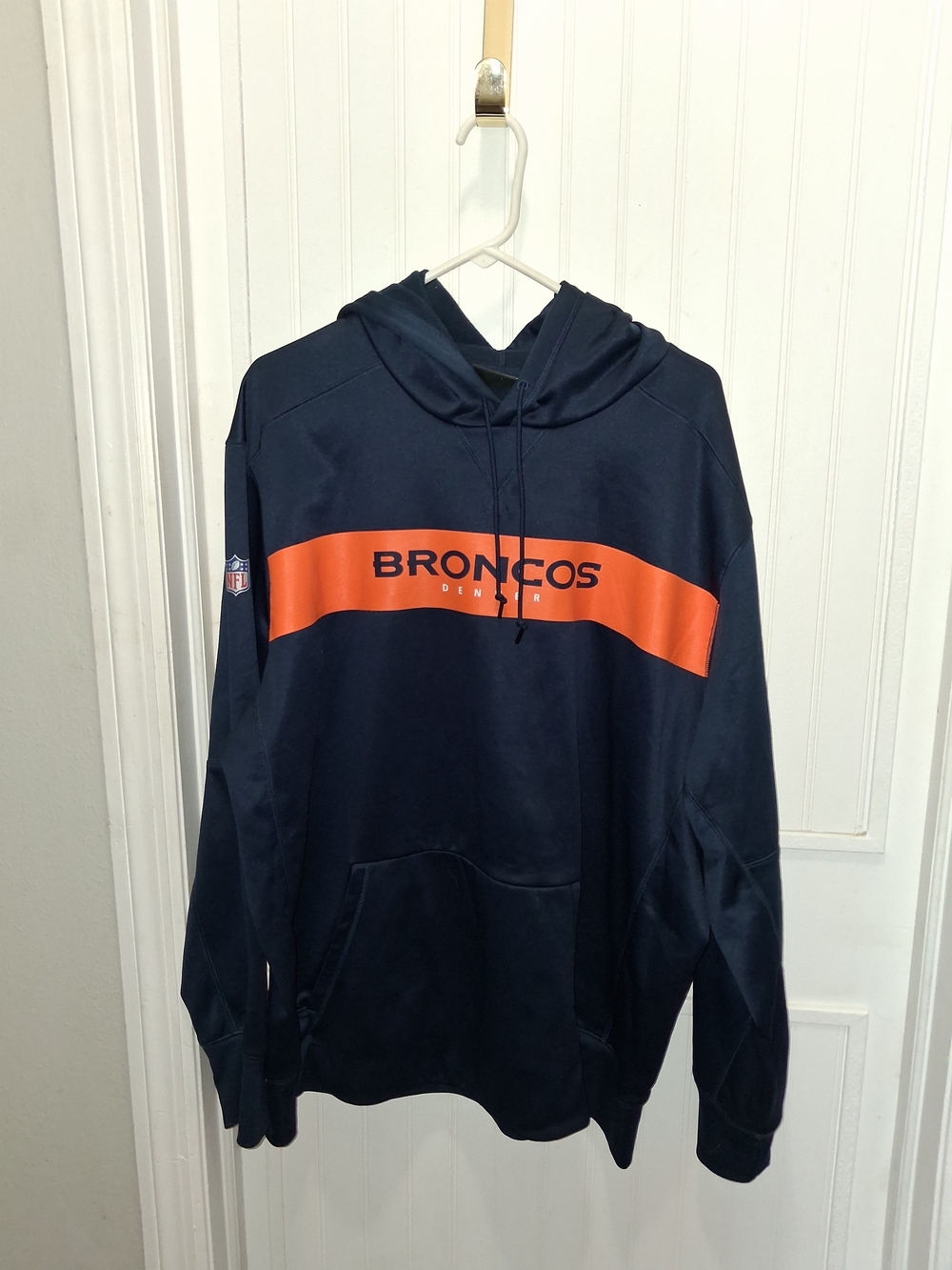 Men's Navy and Orange Pullover Hoodie